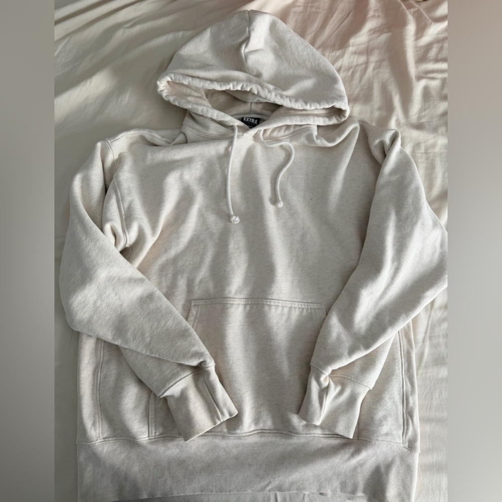 Aritzia tna boyfriend fleece oatmeal cream hoodie sweatshirt small